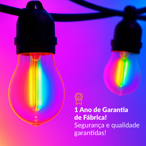 Lâmpada Varal Cordinha Solare 6W RGB Colorido Recarregável Avant
