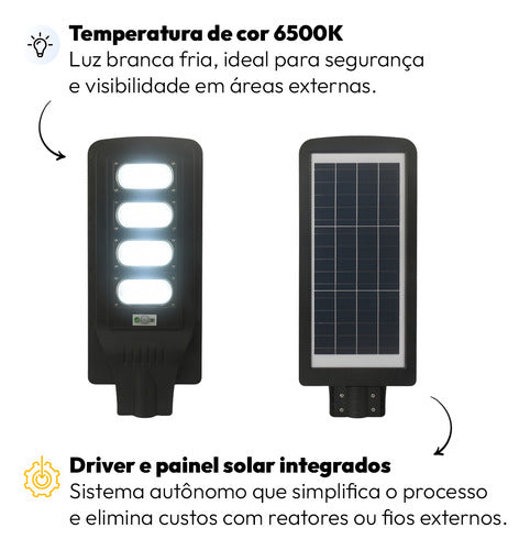 Luminária Poste Detroit Solare 120W 6500k Branco Frio IP65 Avant