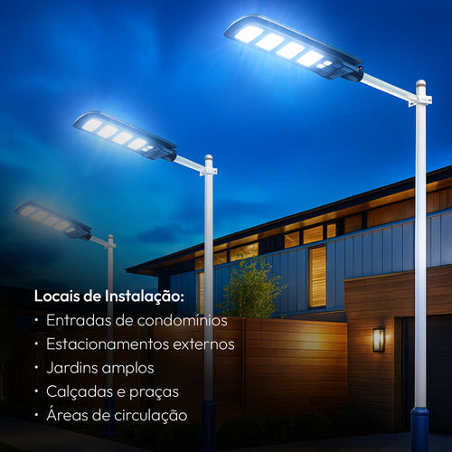 Luminária Poste Detroit Solare 120W 6500k Branco Frio IP65 Avant