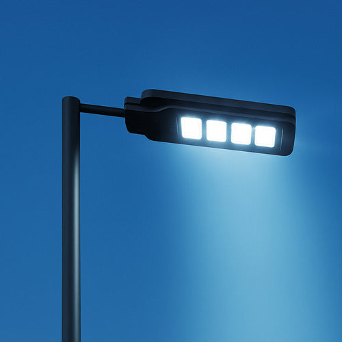 Luminária Poste Detroit Solare 120W 6500k Branco Frio IP65 Avant