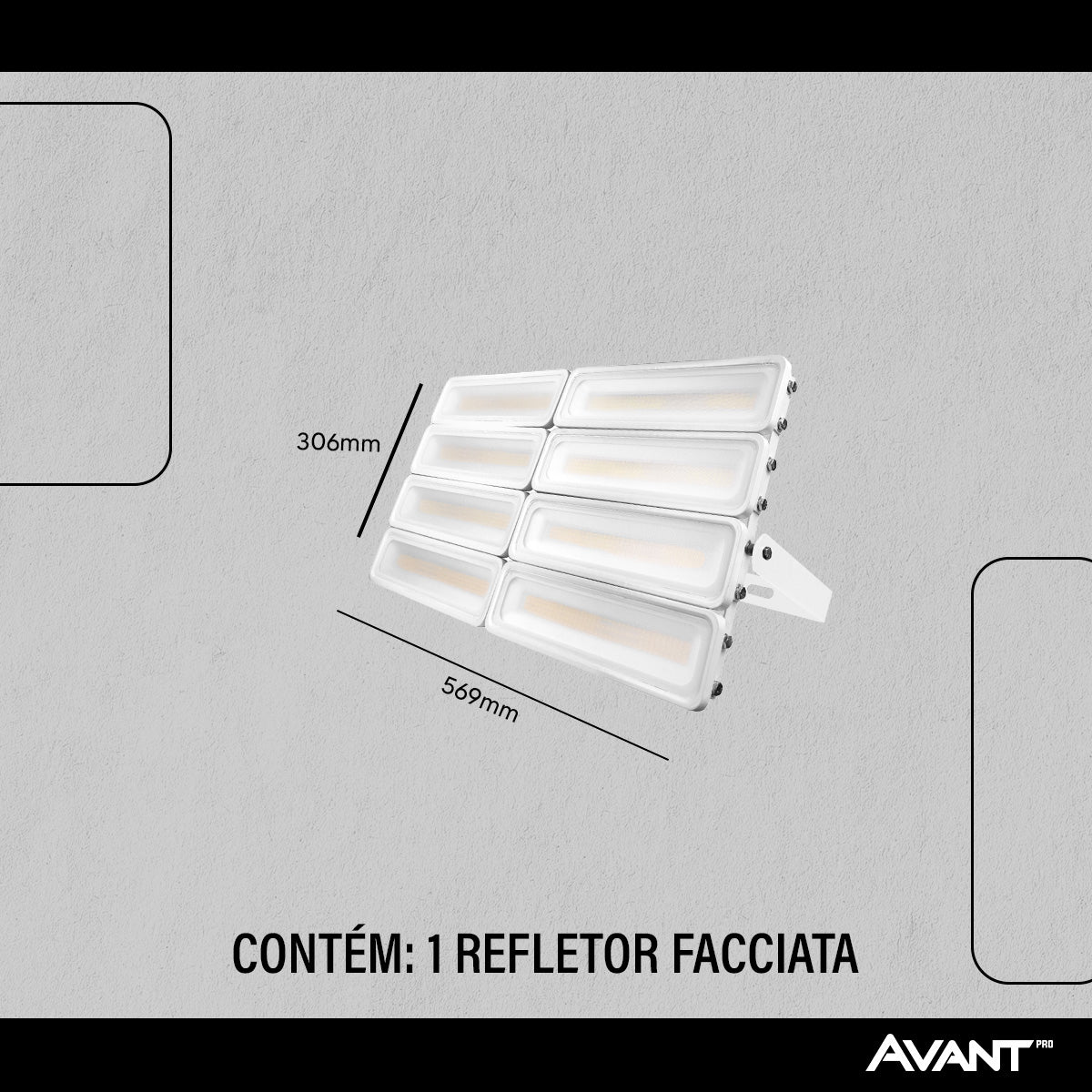 Refletor Led Facciata 400w 6500k Branco Frio Bivolt IP66 Branco Avant Pro