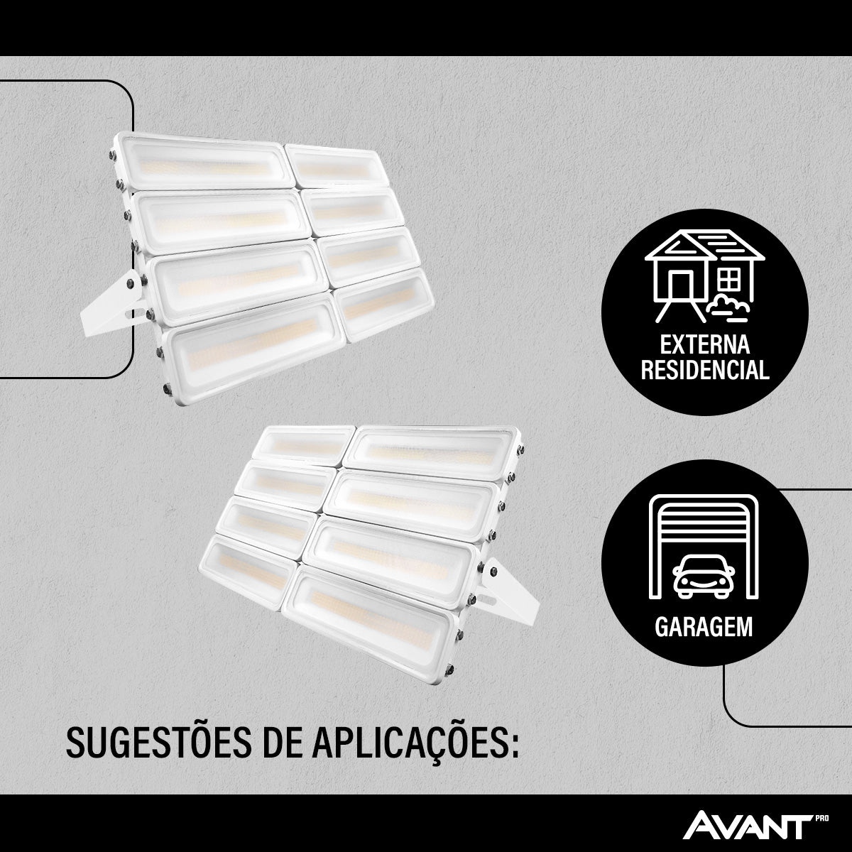 Refletor Led Facciata 400w 4000k Branco Neutro Bivolt IP66 Branco Avant Pro