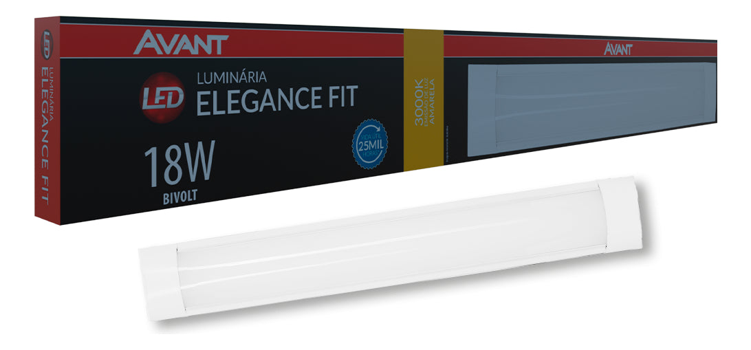 Luminária Led Elegance Fit 18W 3000k Branco Quente Bivolt Branco Avant
