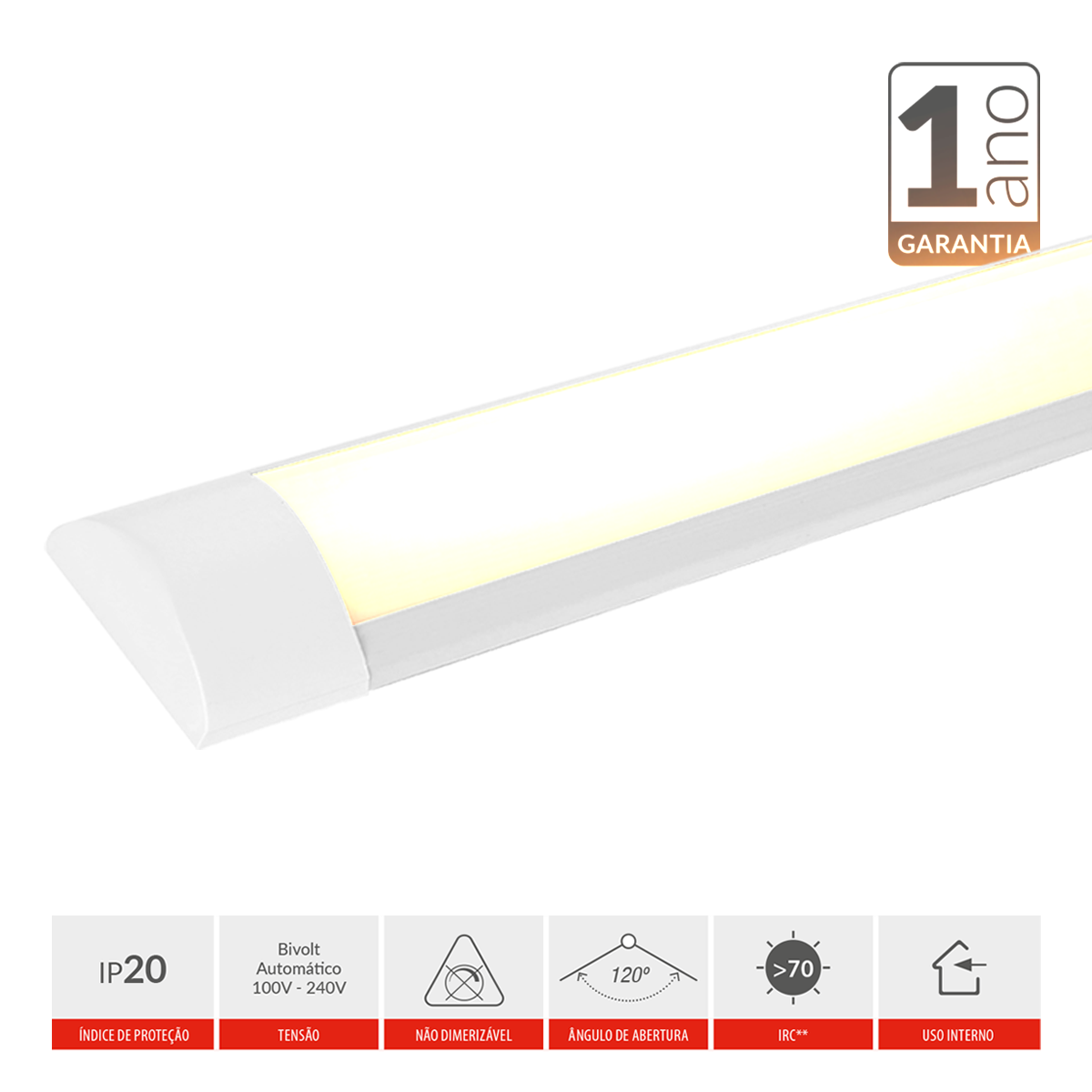 Luminaria Led Elegance Fit 36W 3000k 110v/220v Branco Avant