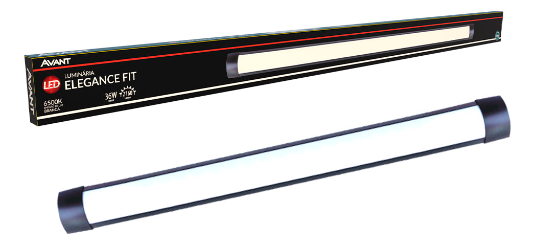 Luminária Led Elegance Fit 36W 6500k Branco Frio Bivolt Preto Avant