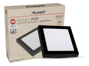 Painel Pop Sobrepor 18W 3000k Branco Quente Bivolt 19,6cm Quadrado Preto Avant
