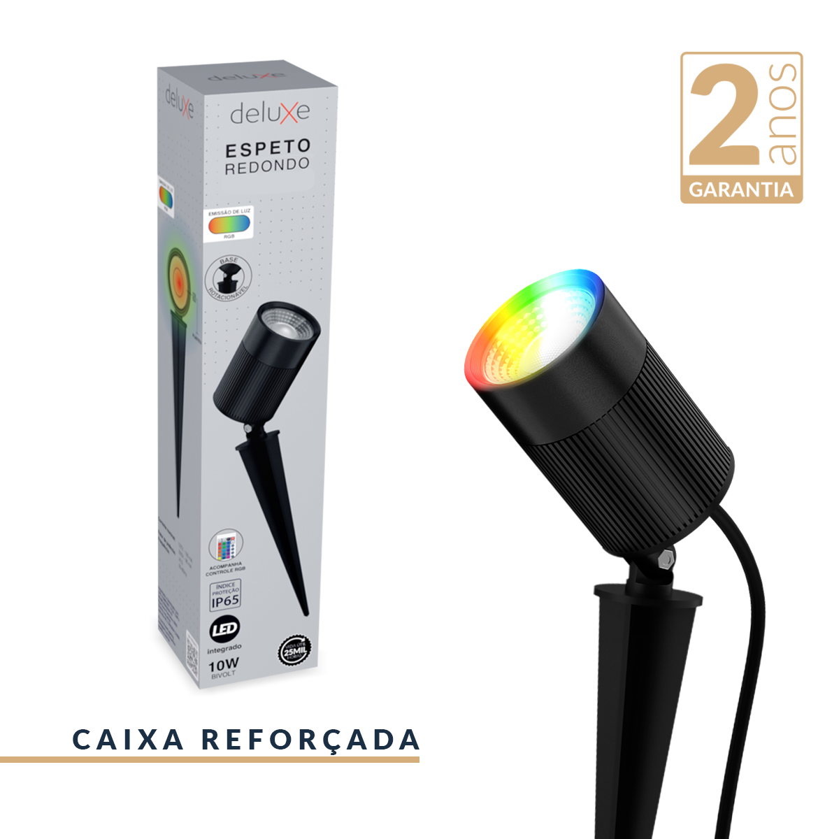 Espeto De Jardim Nimus Led 10w RGB IP65 Bivolt Preto Avant