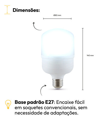 Lâmpada Bulbo Led Hp 20w 6500k Branco Frio E27 Bivolt Branco Avant