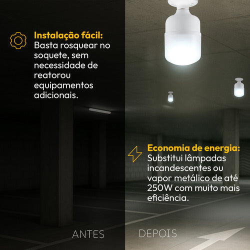 Lâmpada Bulbo Led Hp 20w 6500k Branco Frio E27 Bivolt Branco Avant