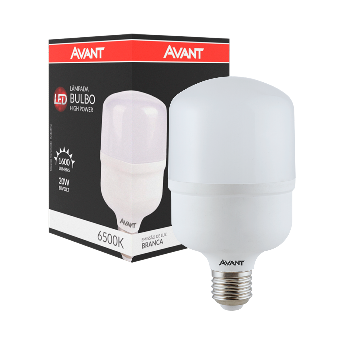 Lâmpada Bulbo Led Hp 20w 6500k Branco Frio E27 Bivolt Branco Avant