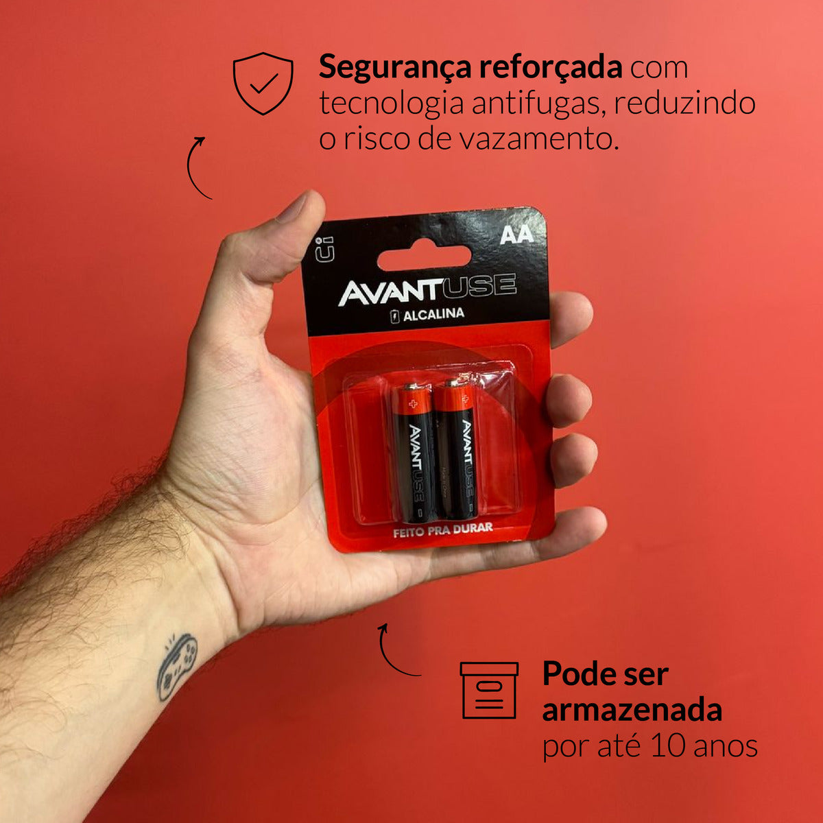 Kit 2 Pilhas Alcalina Pequena AA 1.5v Avant Use