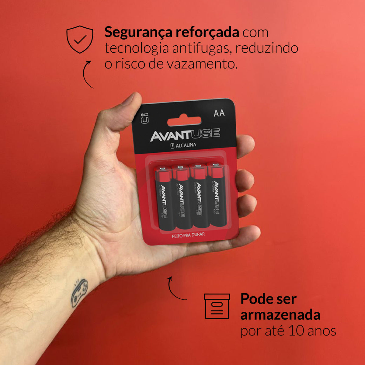 Kit 4 Pilhas Alcalina Pequena AA 1.5v Avant Use
