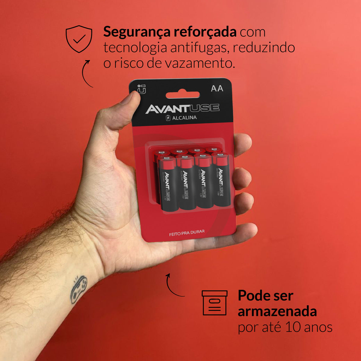 Kit 8 Pilhas Alcalina Pequena AA 1.5v Avant Use