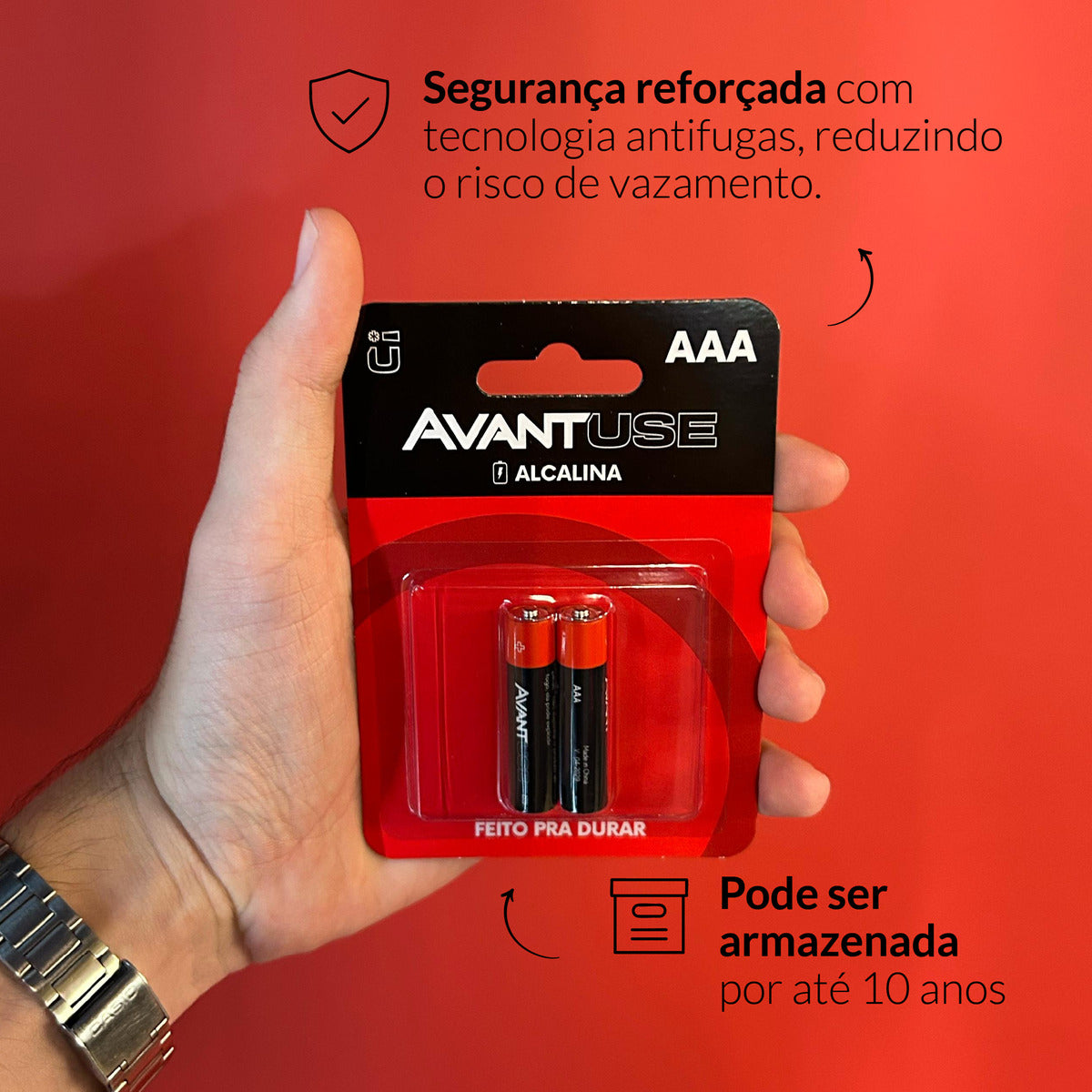 Kit 2 Pilhas Alcalina Palito AAA 1.5v Avant Use
