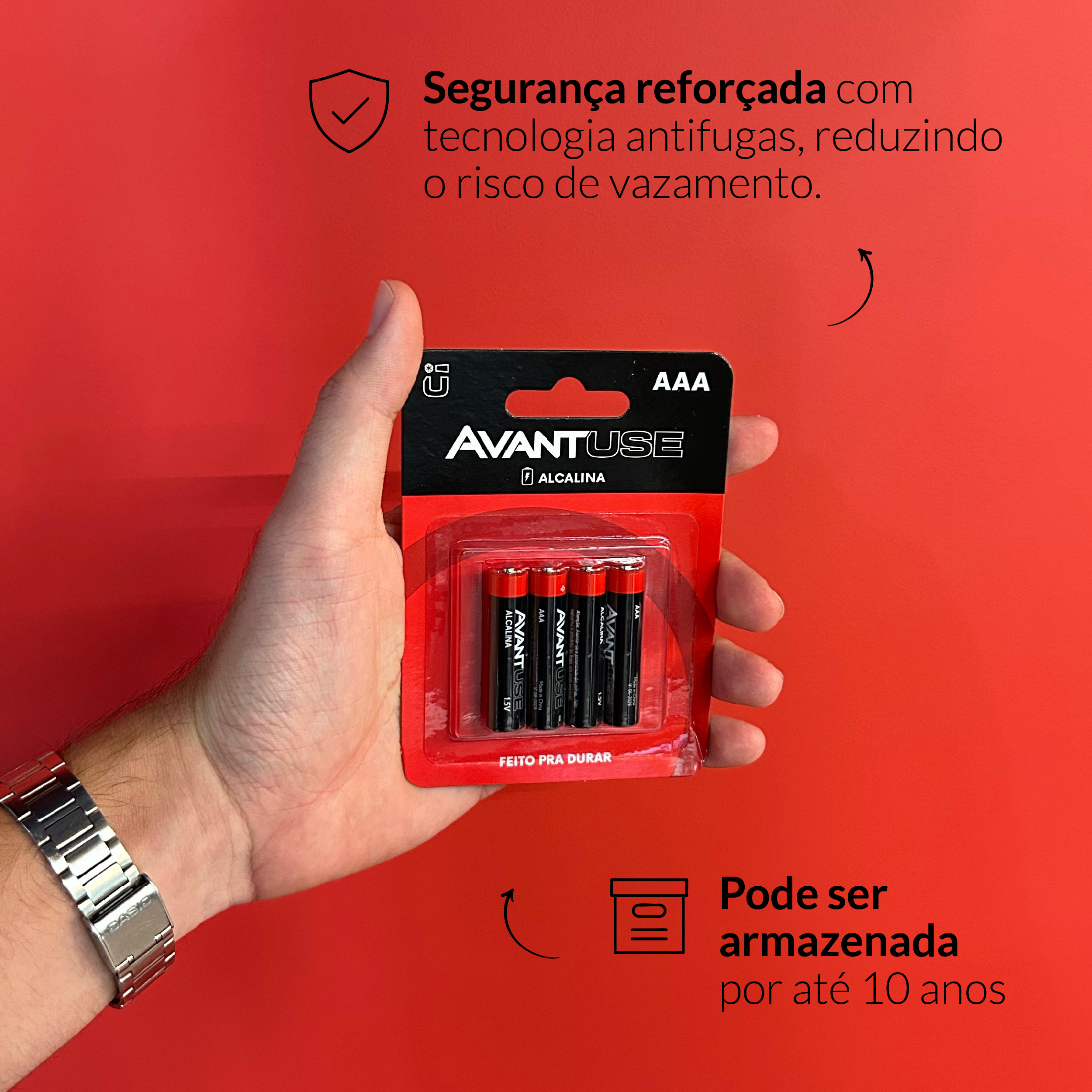 Kit 4 Pilhas Alcalina Palito AAA 1.5v Avant Use