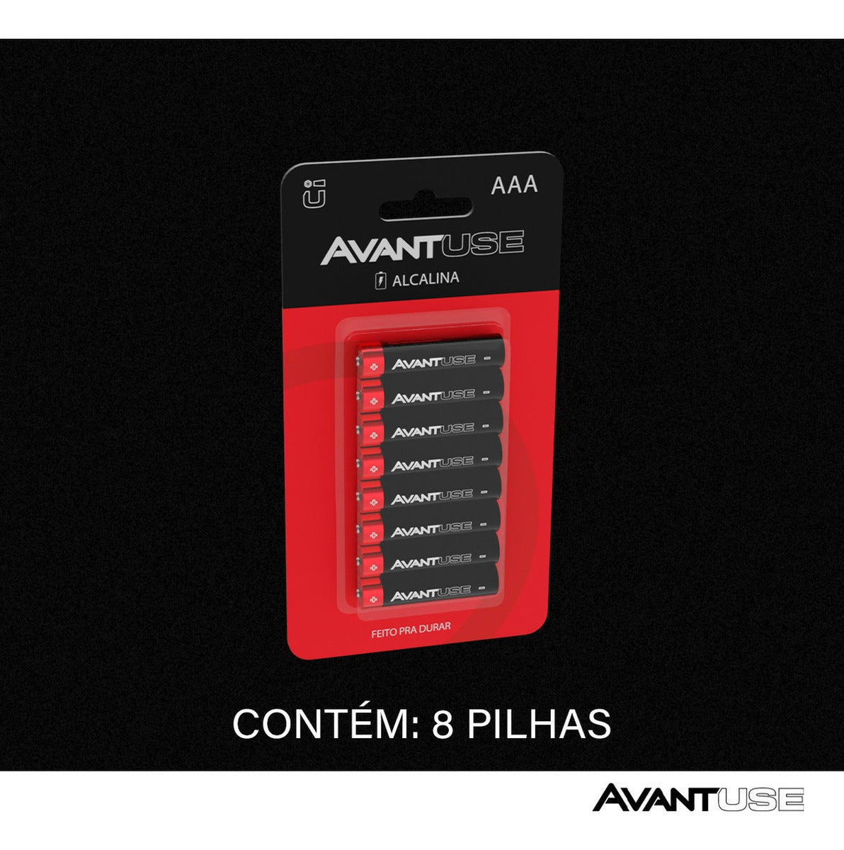 Kit 8 Pilhas Alcalina Palito AAA 1.5v Avant Use