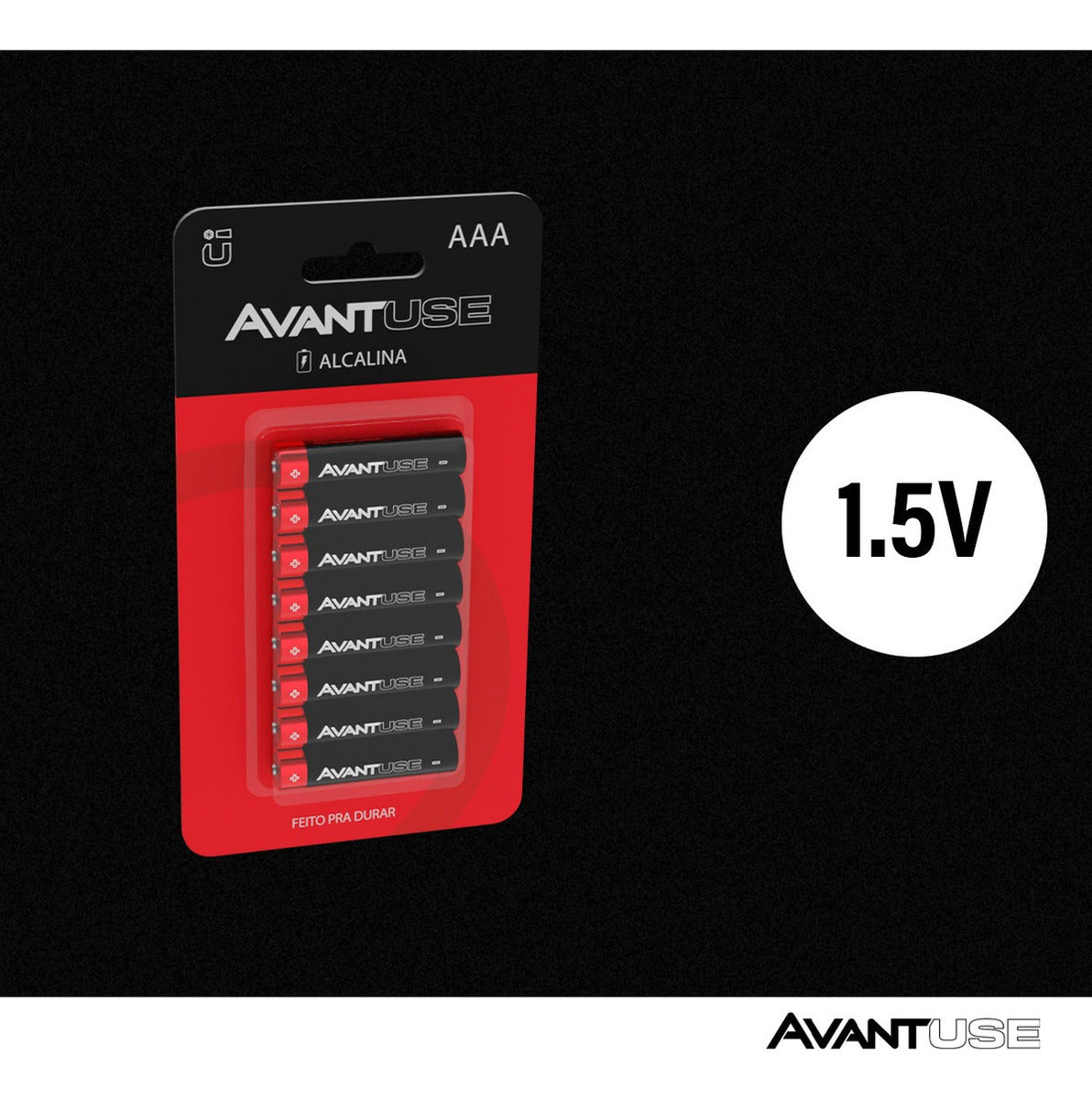 Kit 8 Pilhas Alcalina Palito AAA 1.5v Avant Use