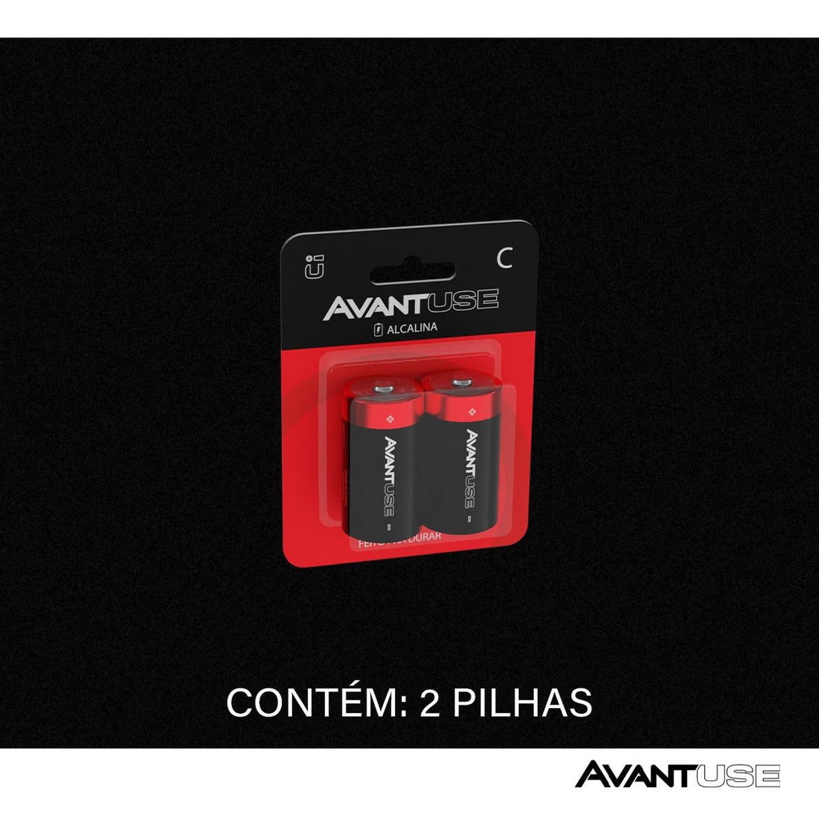 Kit 2 Pilhas Alcalina Media C 1.5v Avant Use