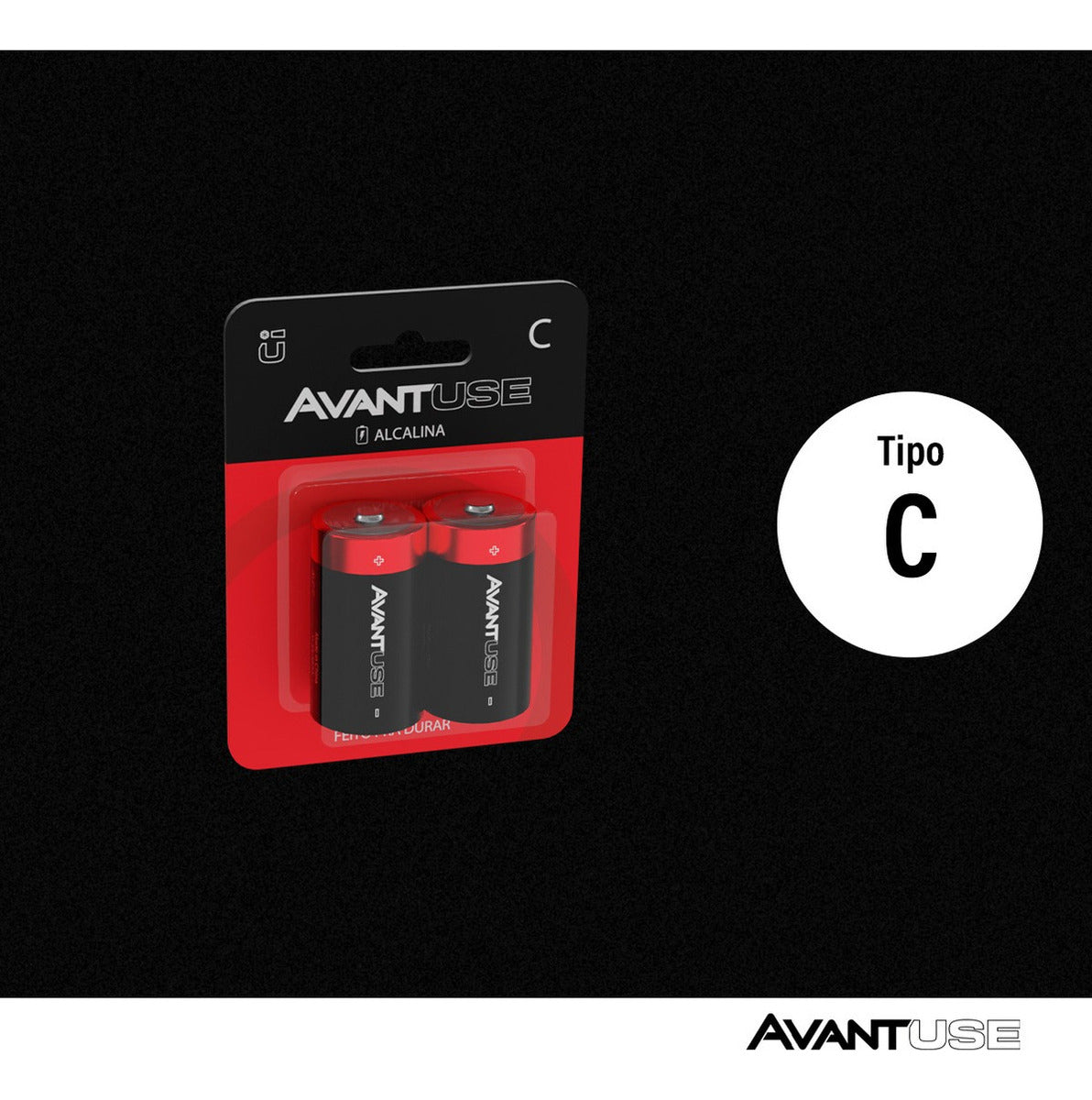 Kit 2 Pilhas Alcalina Media C 1.5v Avant Use
