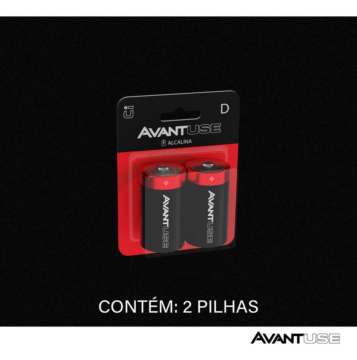 Kit 2 Pilhas Alcalina Grande D 1.5v Avant Use