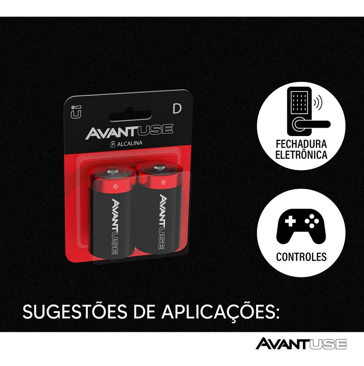 Kit 2 Pilhas Alcalina Grande D 1.5v Avant Use