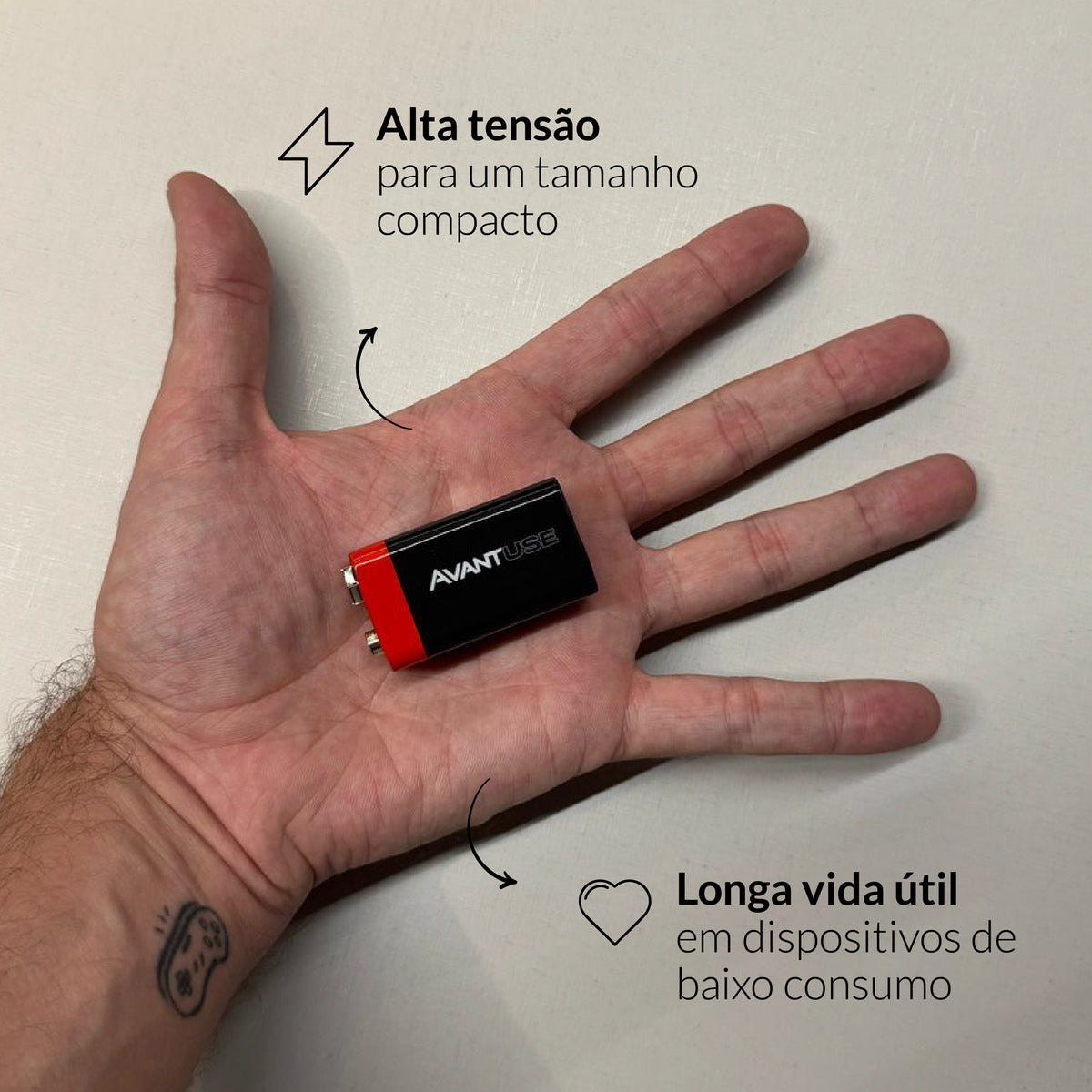 Bateria Alcalina Pilha 9v Avant Use