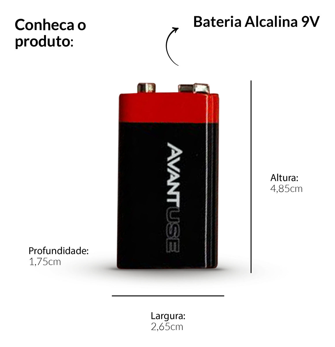 Bateria Alcalina Pilha 9v Avant Use