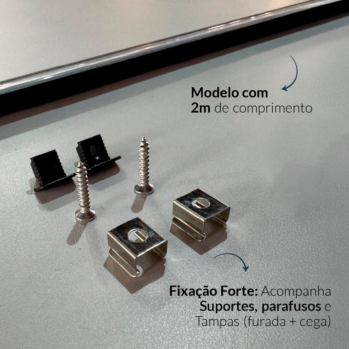 Perfil Barra Risqué Baby Embutir 13x09mm 2 Metros IP20 Preto Avant