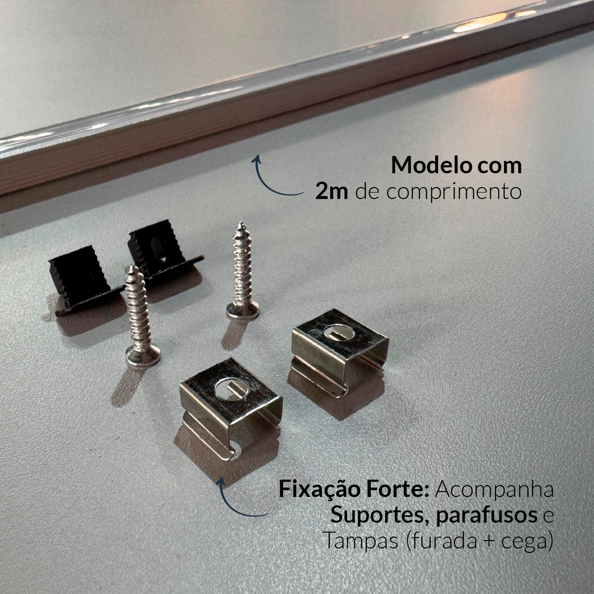 Perfil Barra Risqué Baby Embutir 13x09mm 2 Metros IP20 Branco Avant