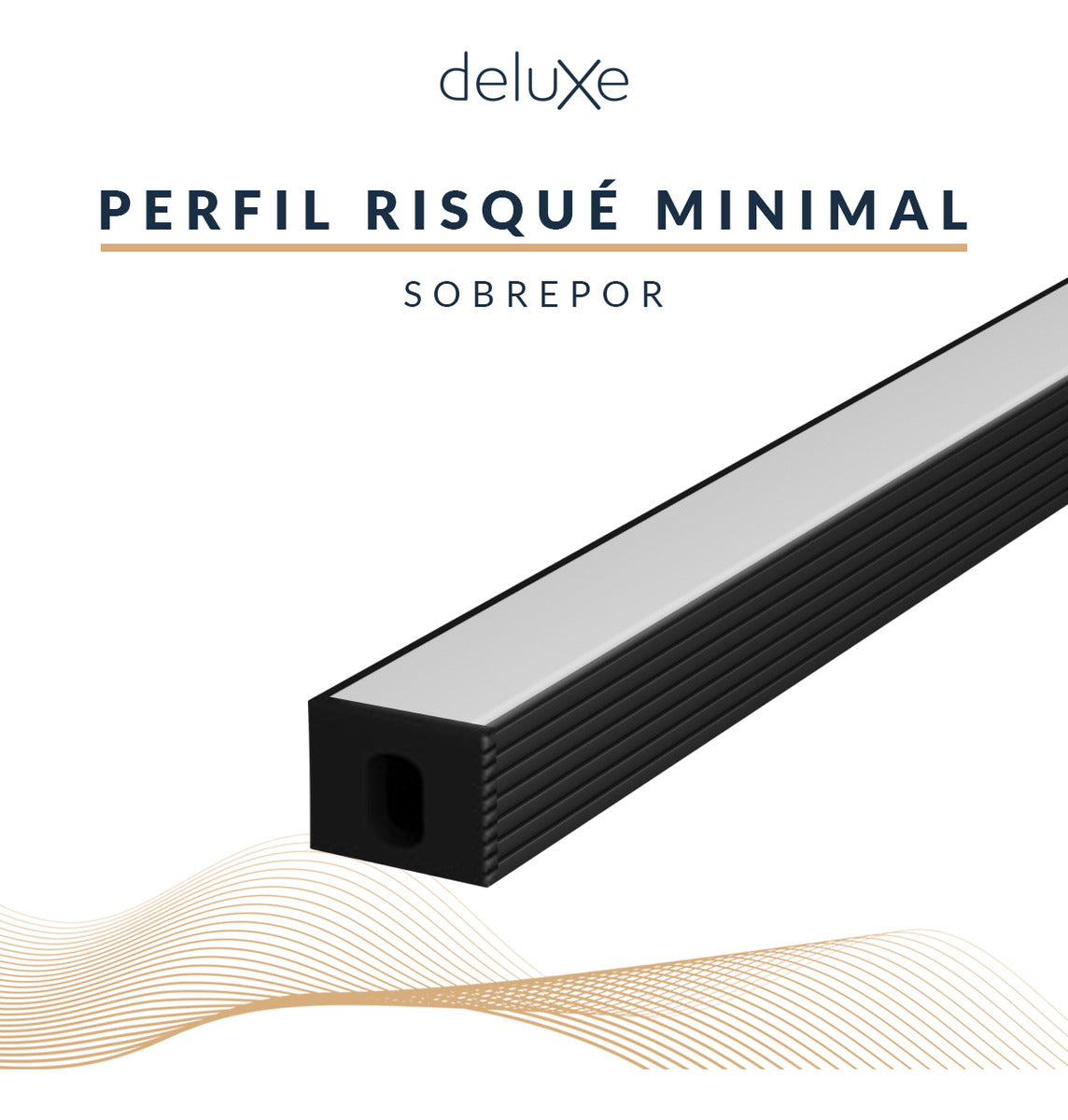 Perfil Barra Risqué Sobrepor 08x09mm 2 Metros IP20 Preto Avant
