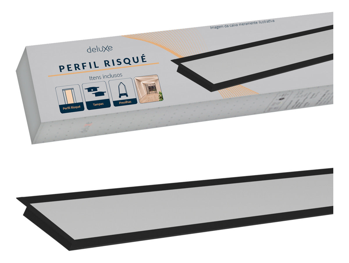 Perfil Barra Risqué Plane Embutir 65x10mm 2 Metros IP20 Branco Avant