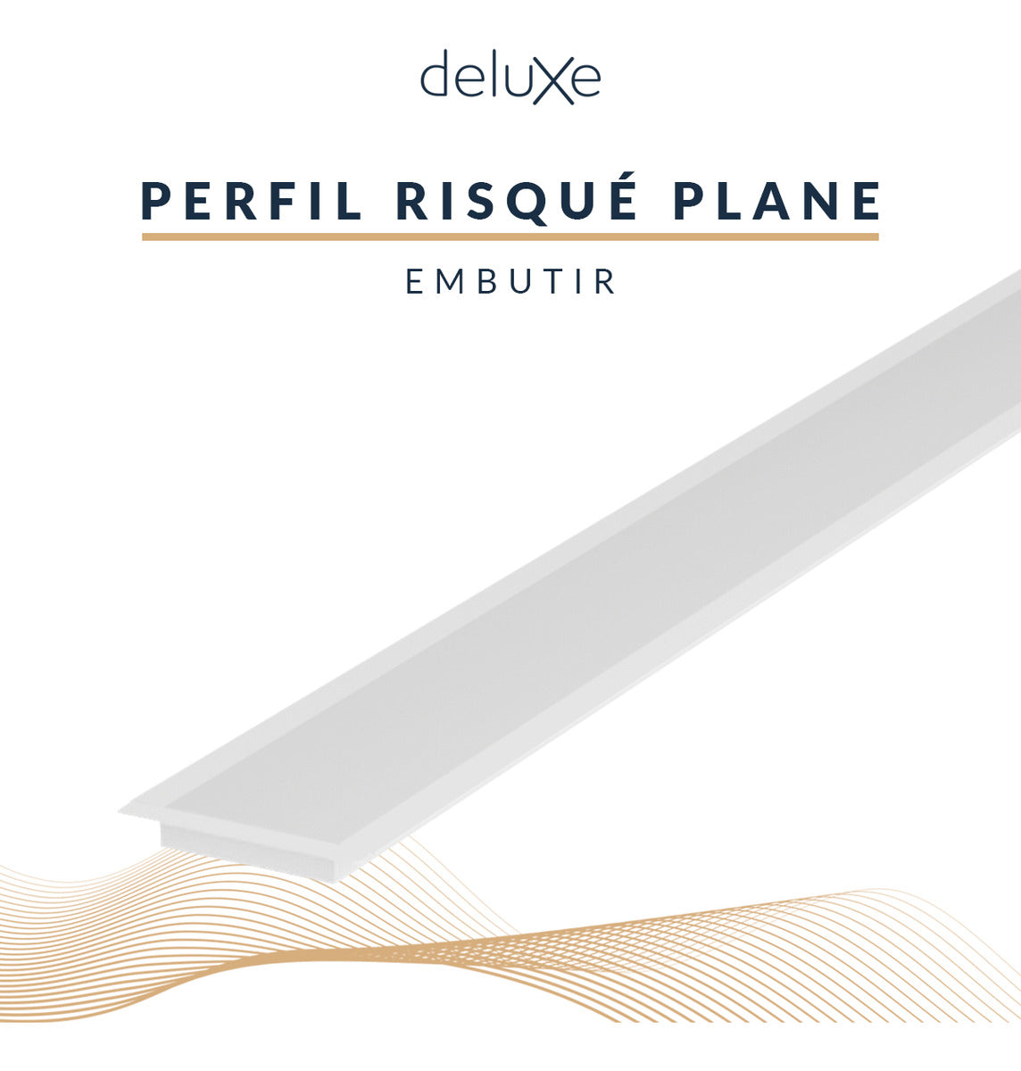Perfil Barra Risqué Plane Embutir 65x10mm 2 Metros IP20 Branco Avant