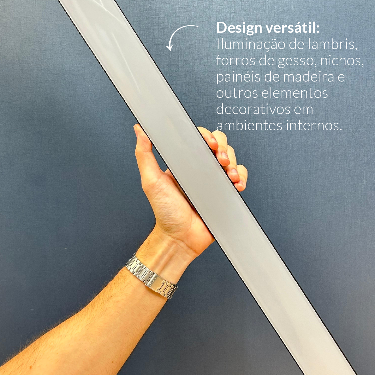 Perfil Barra Risqué Destak Sobrepor 50x10mm 2 Metros IP20 Preto Avant