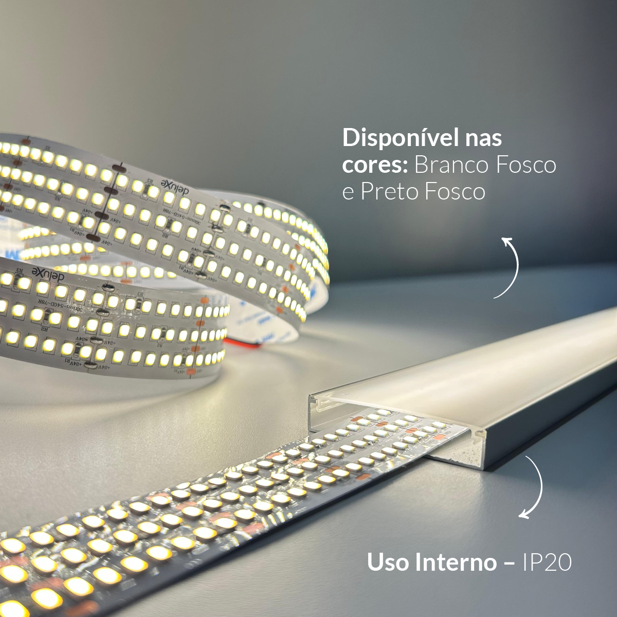 Perfil Barra Risqué Destak Sobrepor 50x10mm 2 Metros IP20 Branco Avant