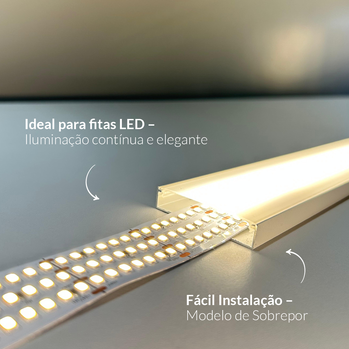Perfil Barra Risqué Destak Sobrepor 50x10mm 2 Metros IP20 Branco Avant