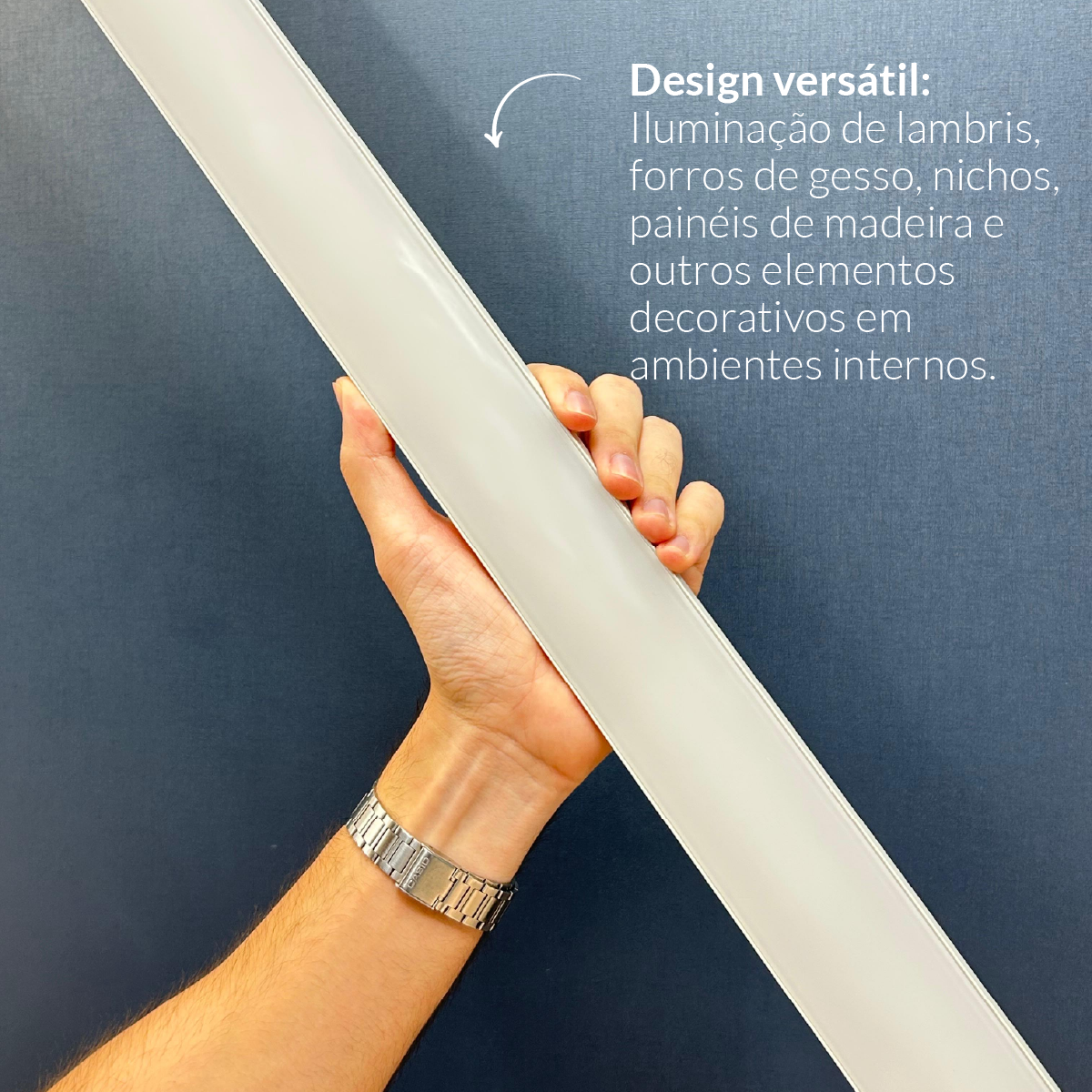 Perfil Barra Risqué Destak Sobrepor 50x10mm 2 Metros IP20 Branco Avant
