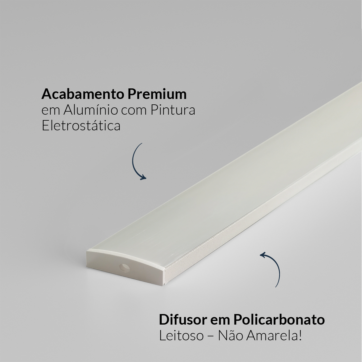 Perfil Barra Risqué Destak Sobrepor 50x10mm 2 Metros IP20 Branco Avant