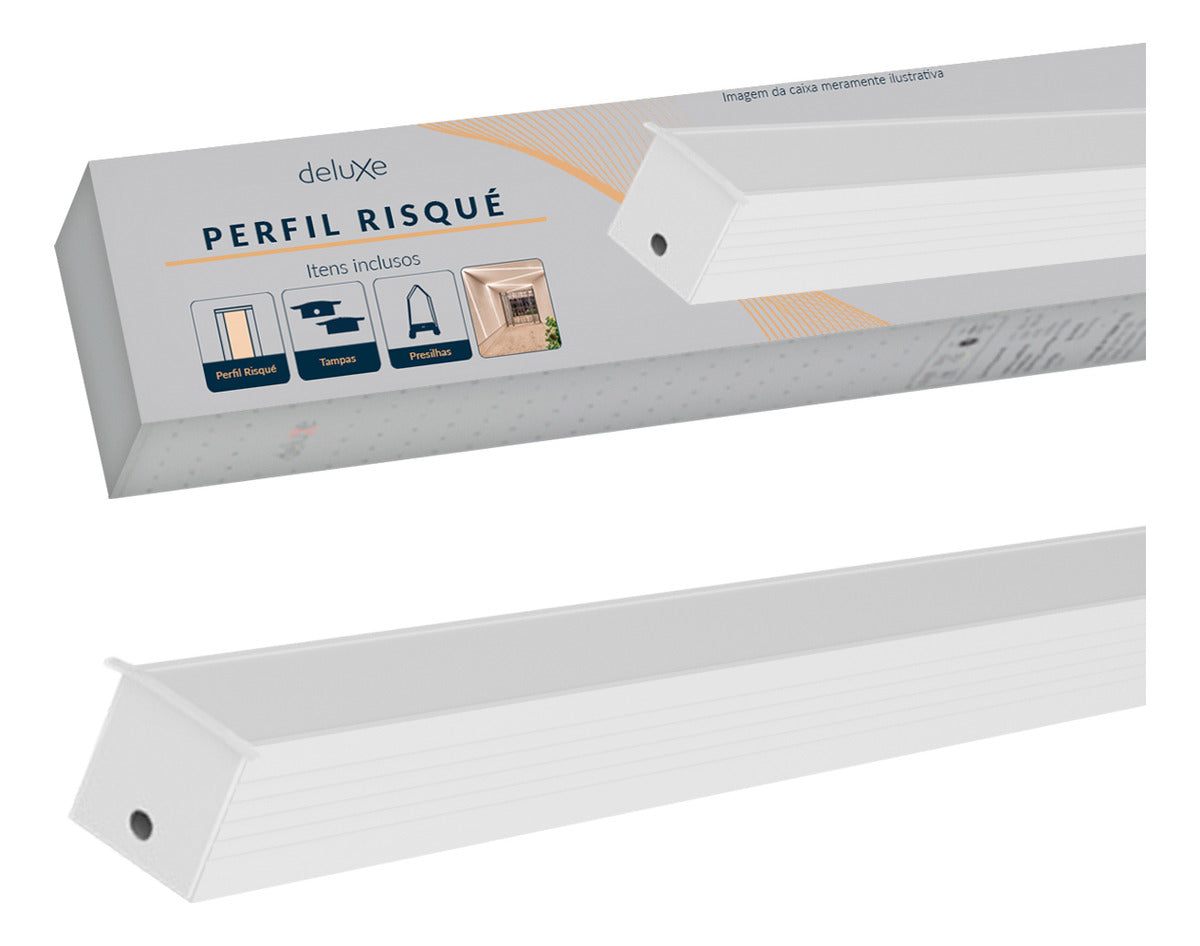 Perfil Barra Risqué Inside Embutir 43x35mm 2 Metros IP20 Branco Avant