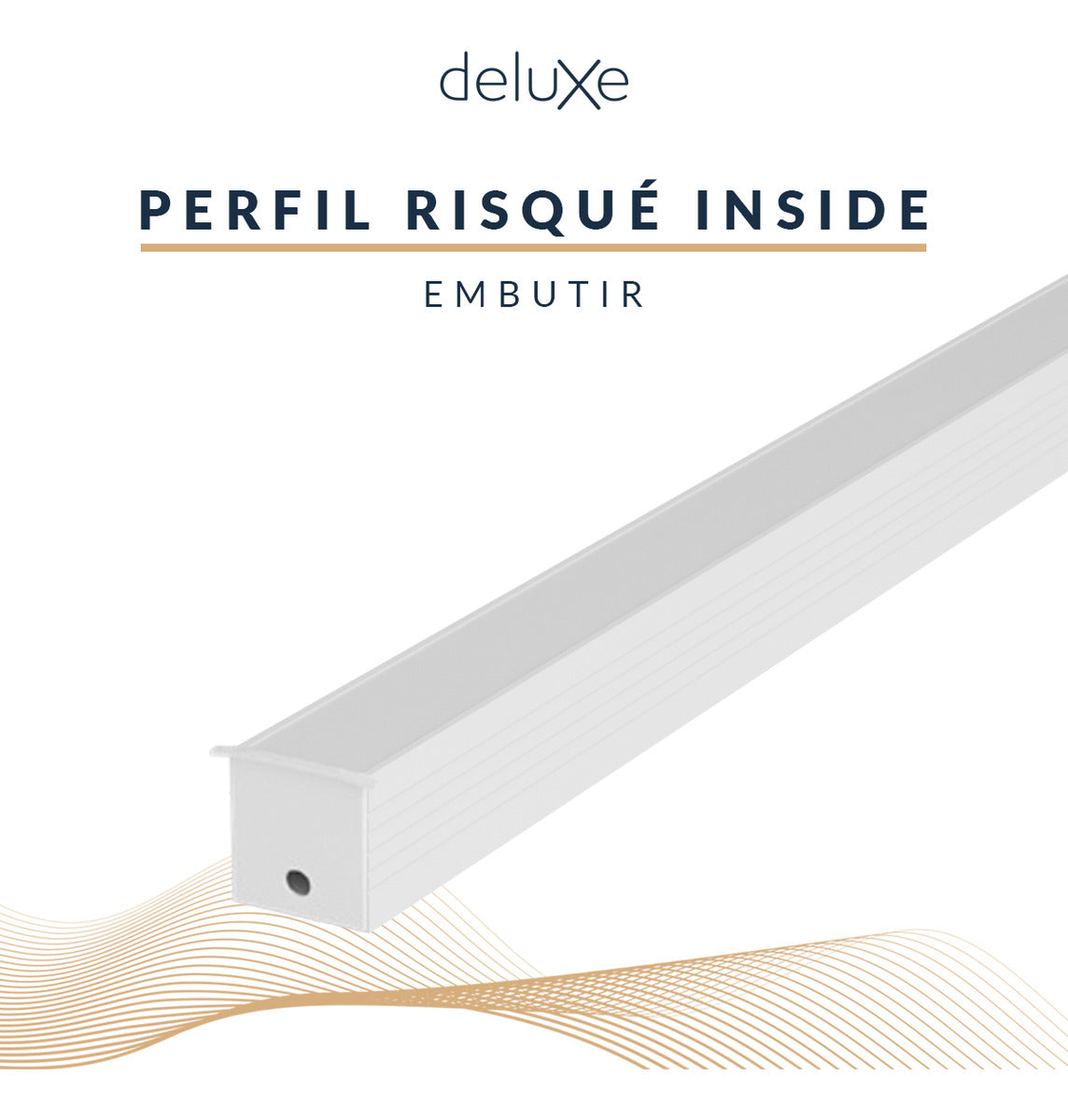 Perfil Barra Risqué Inside Embutir 43x35mm 2 Metros IP20 Branco Avant