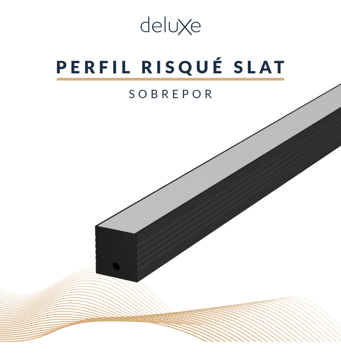 Perfil Barra Risqué Slat Sobrepor 35x35mm 2 Metros IP20 Preto Avant