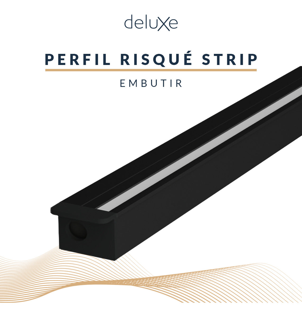 Perfil Barra Risqué Strip Embutir 15x09mm 2 Metros IP20 Preto Avant