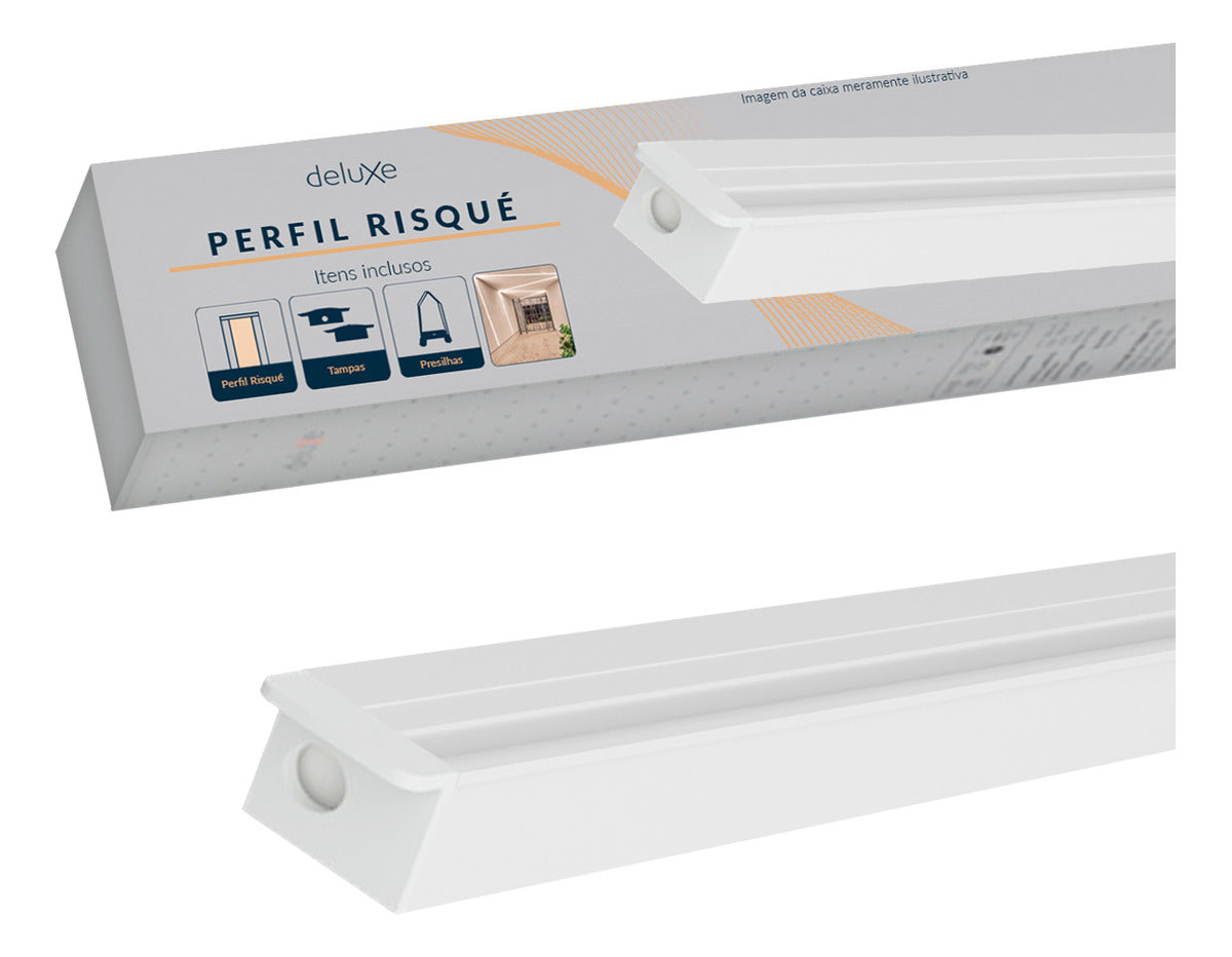 Perfil Barra Risqué Strip Embutir 15x09mm 2 Metros IP20 Branco Avant