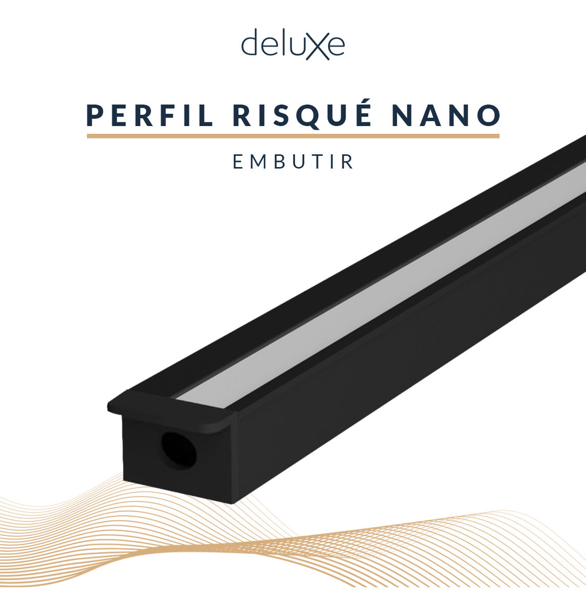 Perfil Barra Risqué Nano Embutir 13x10mm 2 Metros IP20 Preto Avant
