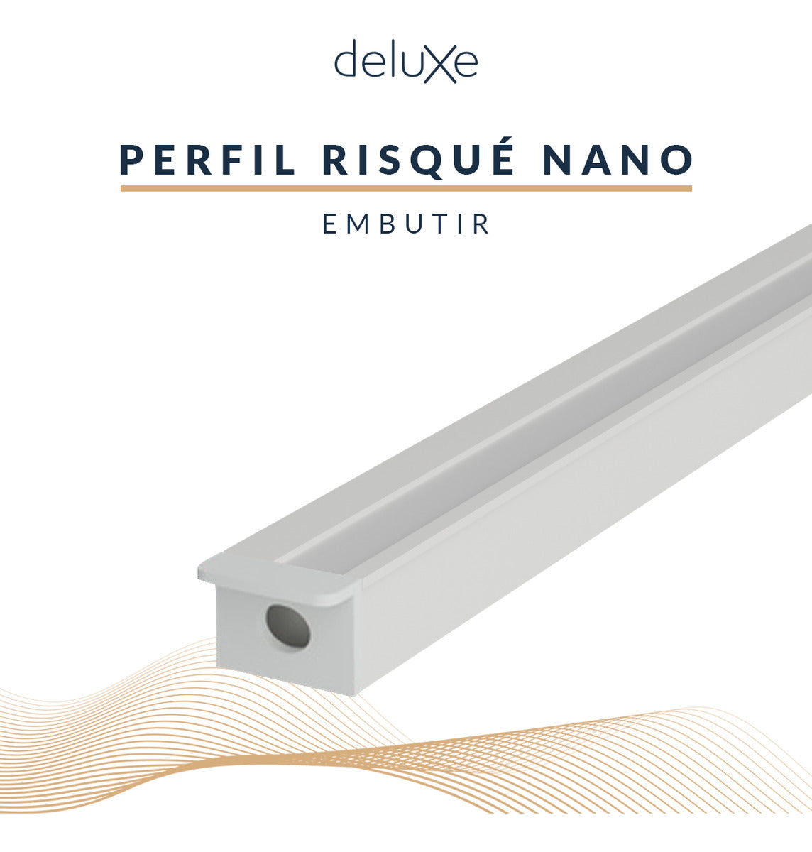 Perfil Barra Risqué Nano Embutir 13x10mm 2 Metros IP20 Branco Avant