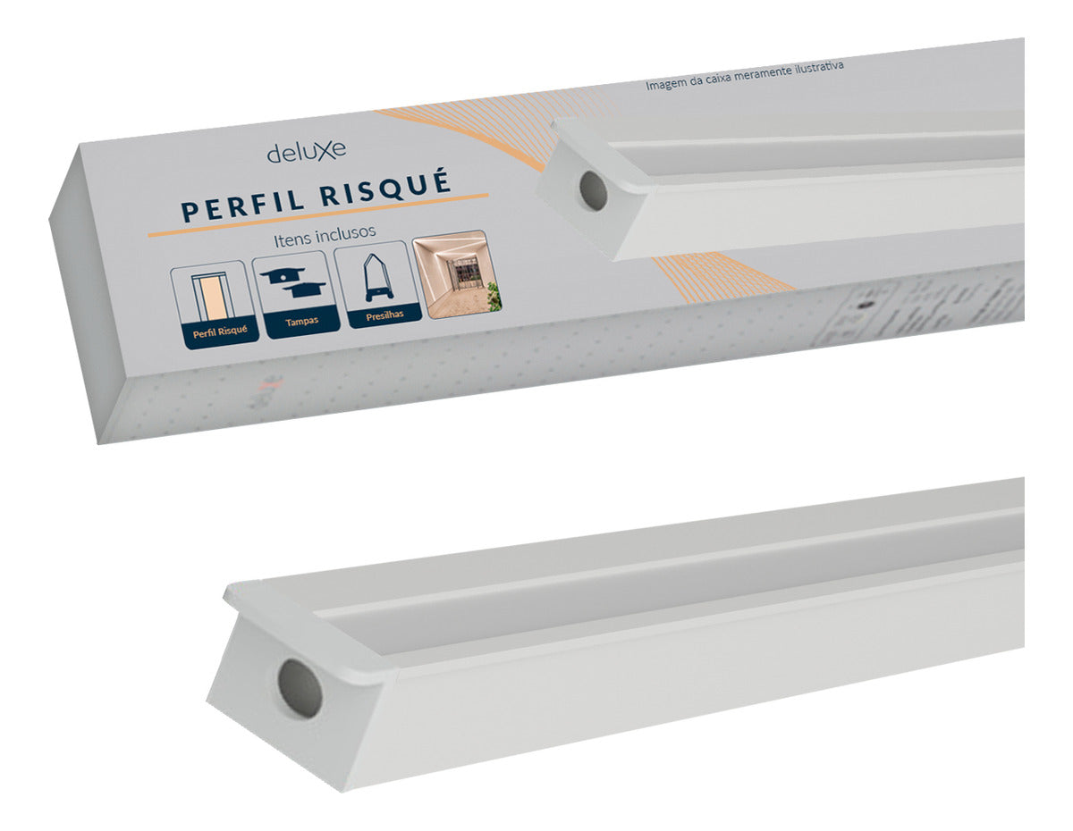 Perfil Barra Risqué Nano Embutir 13x10mm 2 Metros IP20 Branco Avant