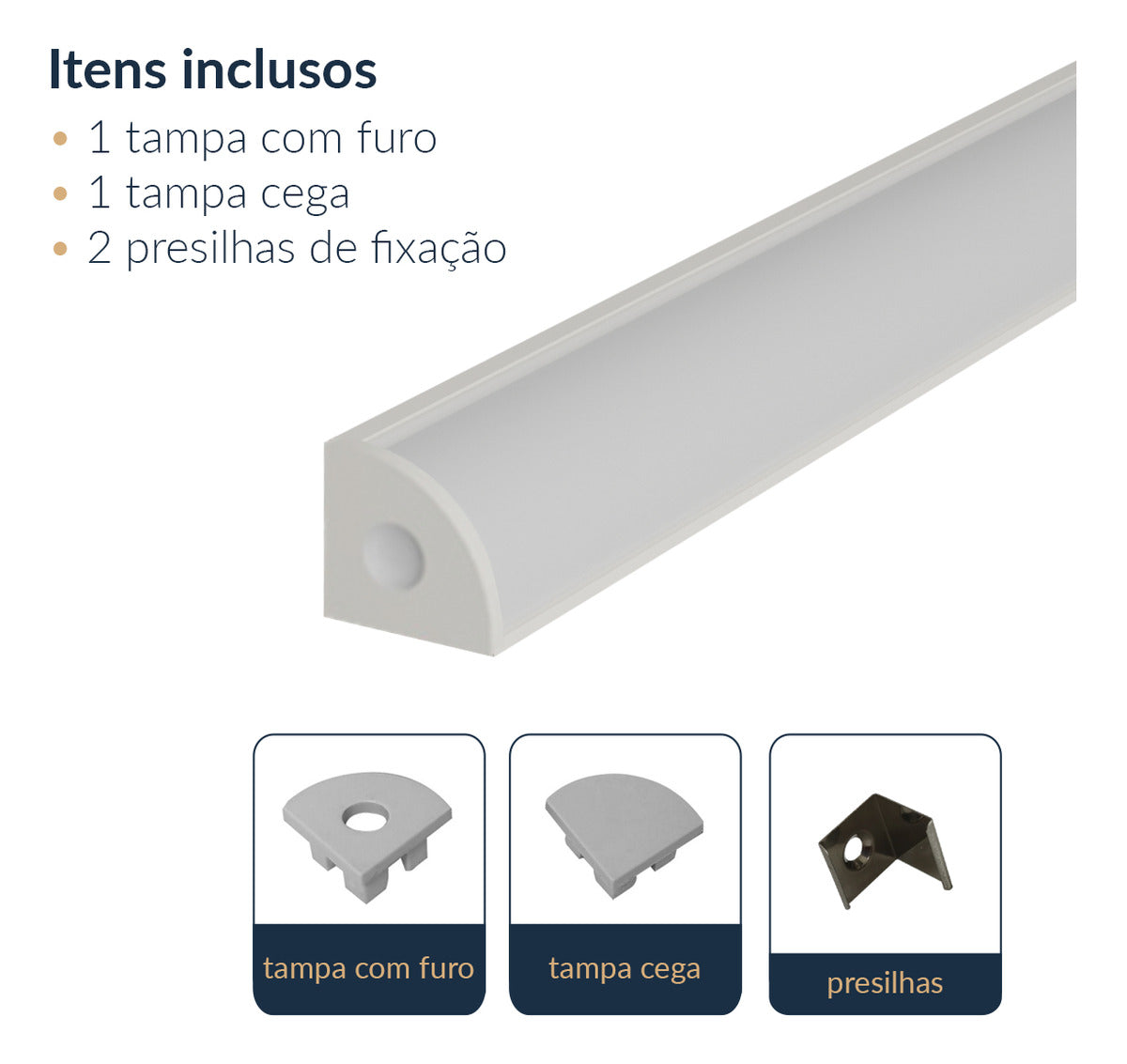 Perfil Barra Risqué Canto 18x13mm 2 Metros IP20 Branco Avant