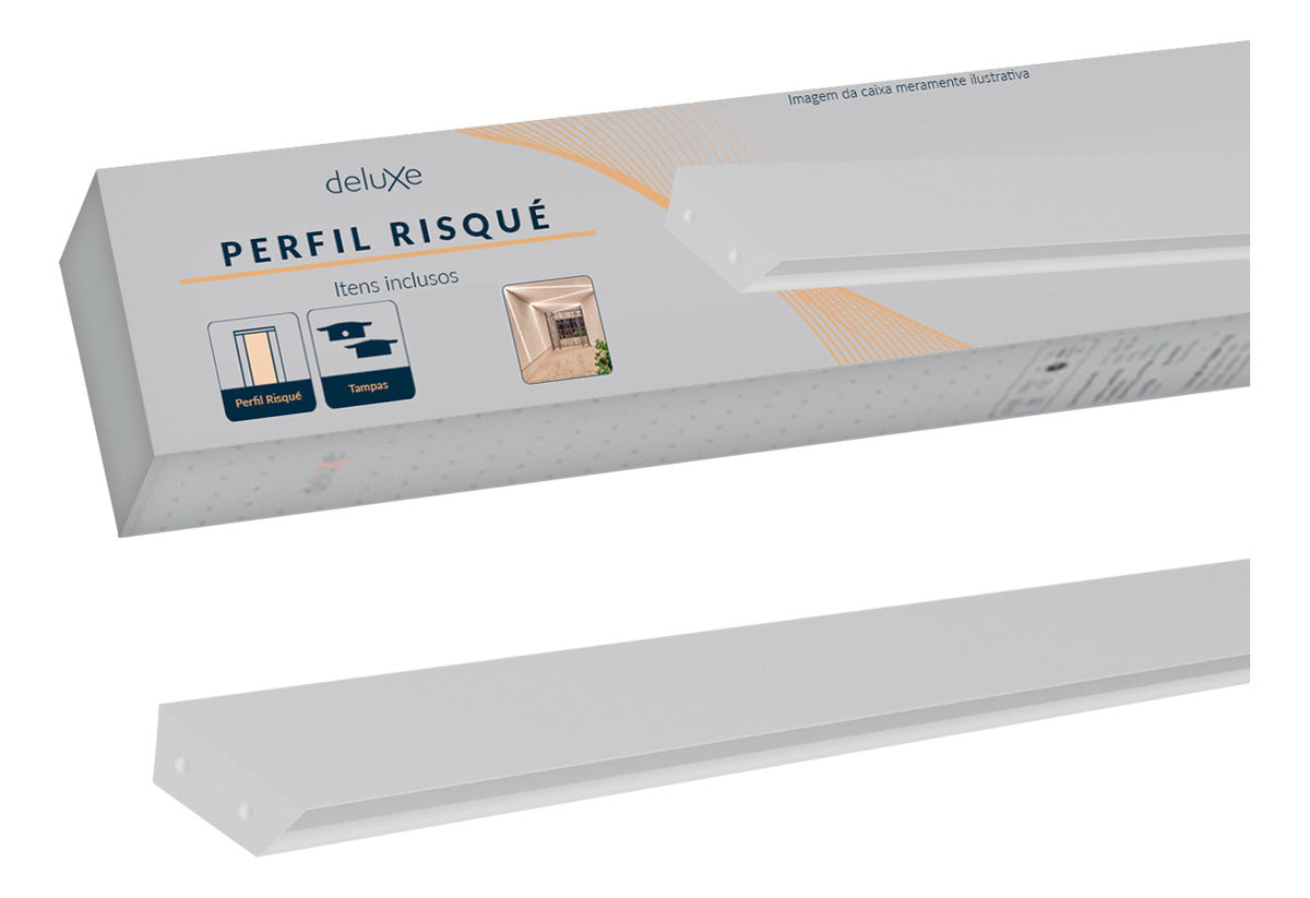 Perfil Barra Risque Stylus Sobrepor 75x25mm 2 Metros IP20 Branco Avant