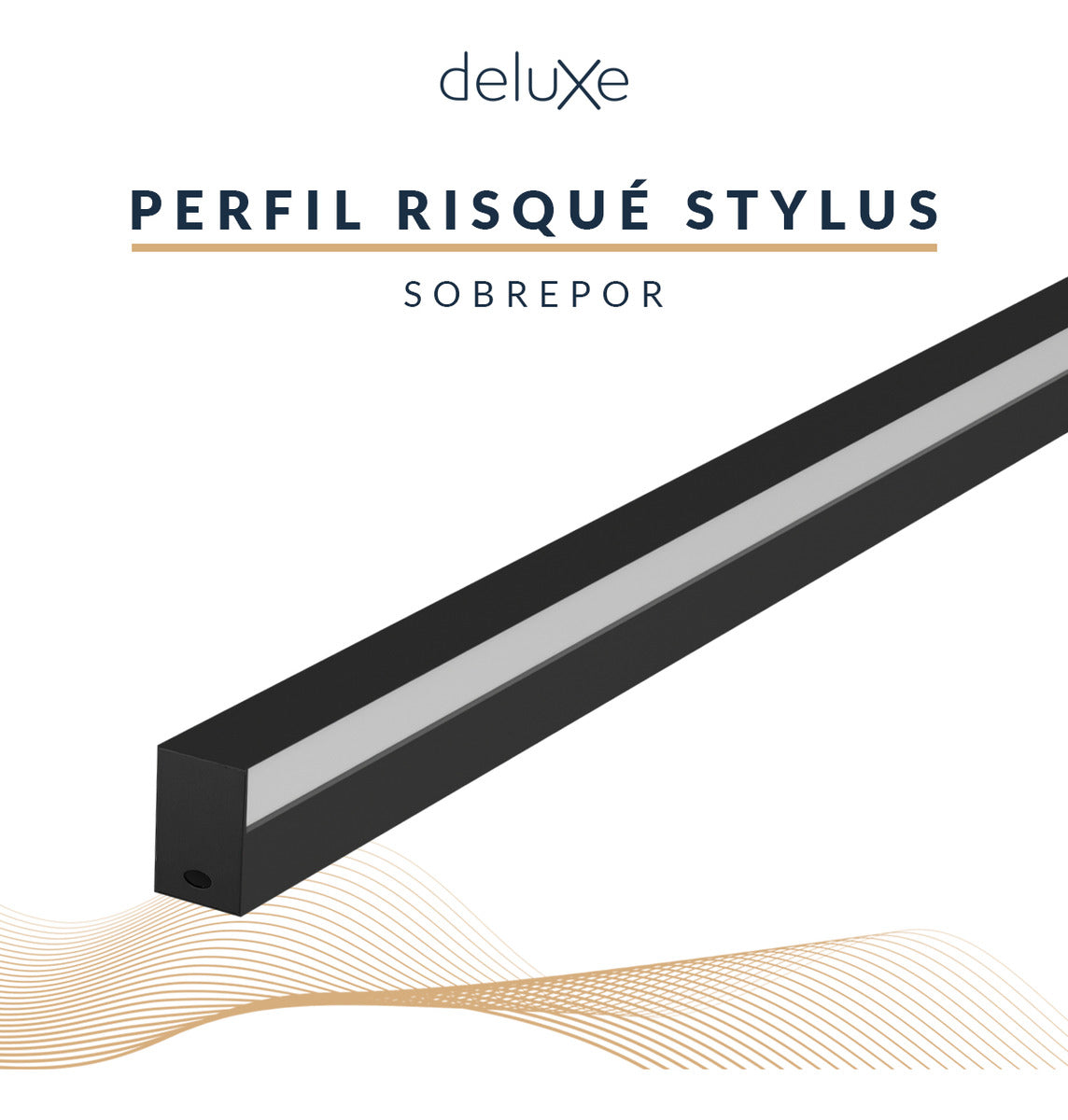 Perfil Barra Risqué Stylus 36x26mm 2 Metros IP20 Preto Avant