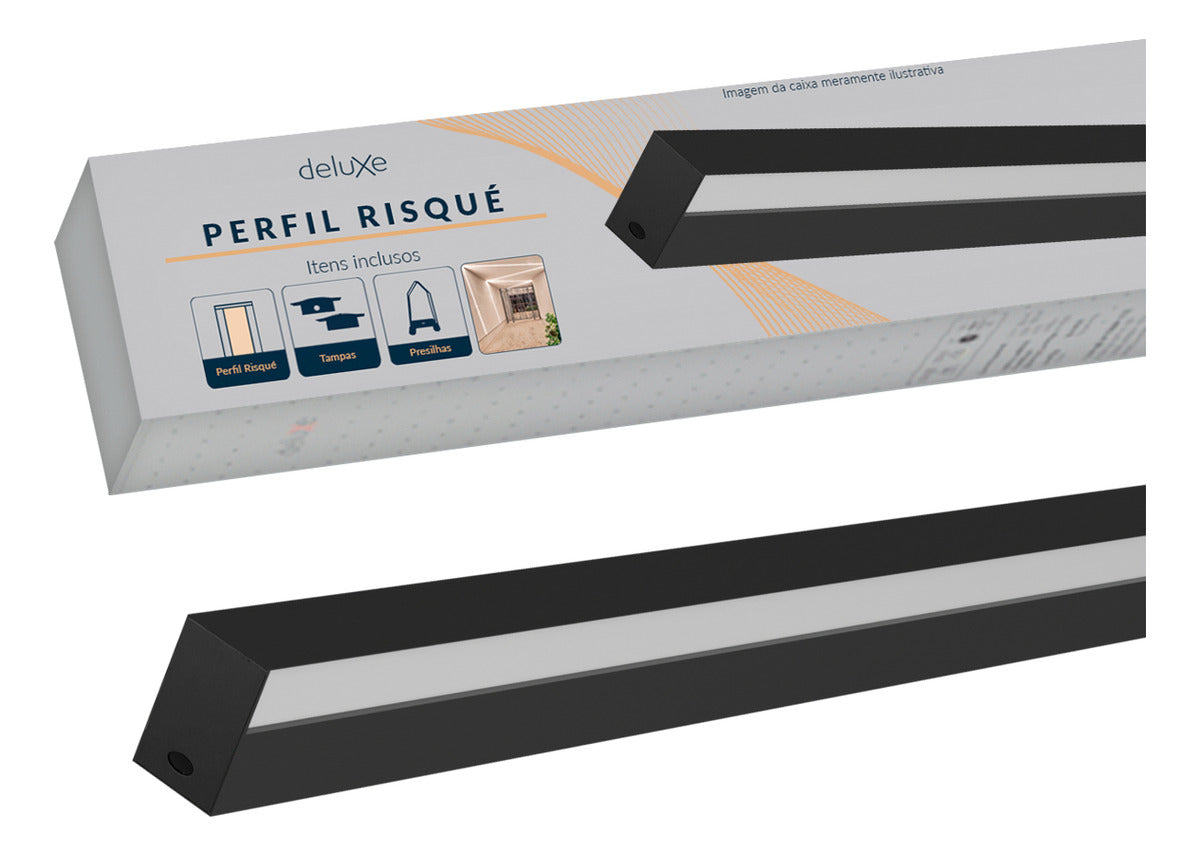 Perfil Barra Risqué Stylus 36x26mm 2 Metros IP20 Preto Avant
