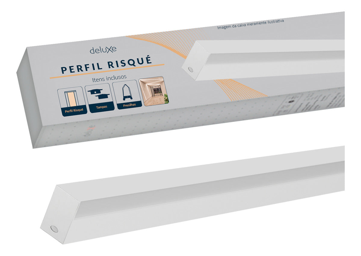 Perfil Barra Risqué Stylus 36x26mm 2 Metros IP20 Branco Avant